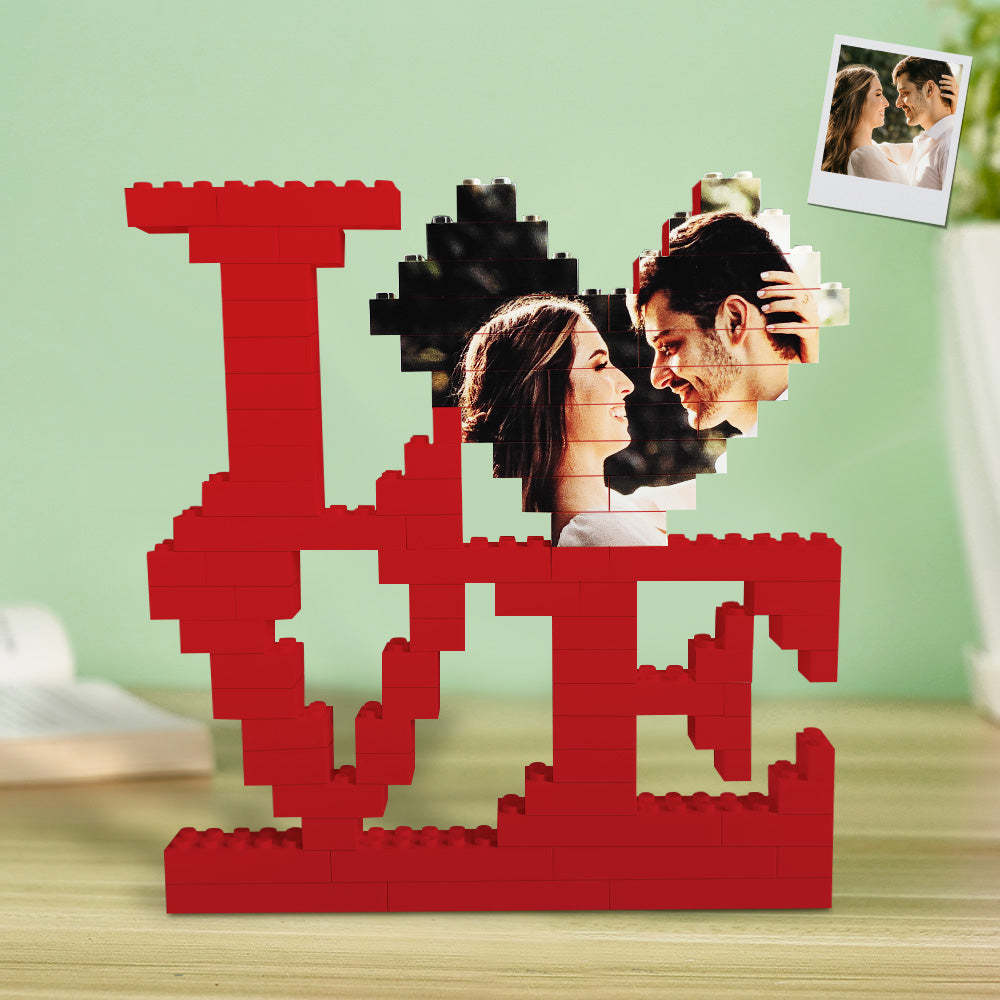 Custom Building Brick Photo Block Personalised Love Brick Puzzles Gifts for Lovers - Get Photo Blanket
