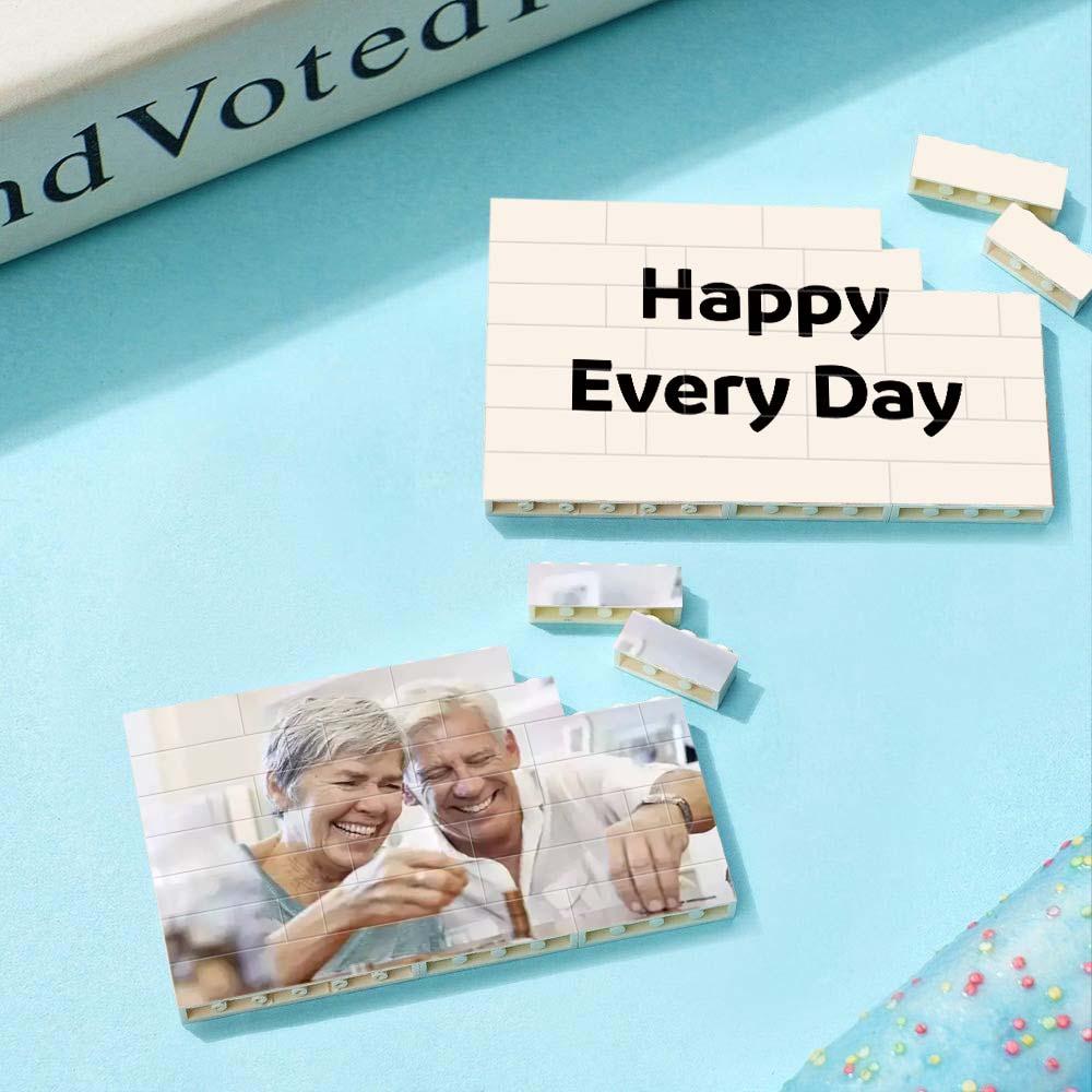 Custom Photo Building Blocks Puzzle Personalized Building Brick Engraving Square Shape Gift For Anniversary