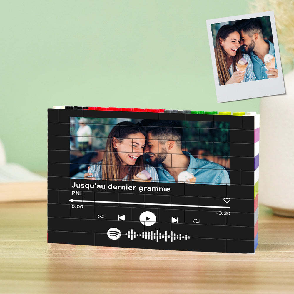 Personalised Spotify Code Building Brick Custom Photo Block Colors Brick Puzzles Gifts for Her - Get Photo Blanket