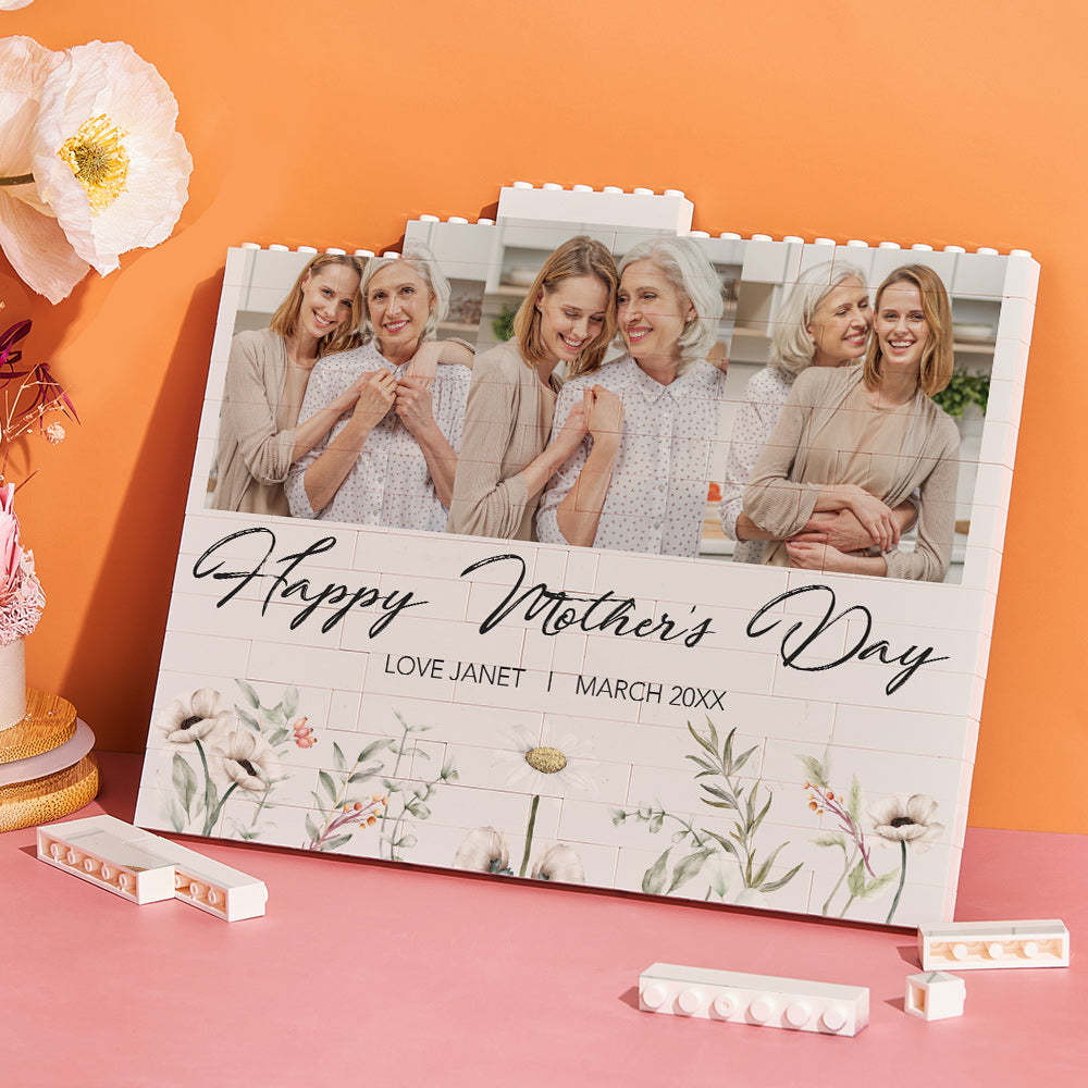 Personalised Horizontal Building Brick Custom Photo Block Happy Mother's Day