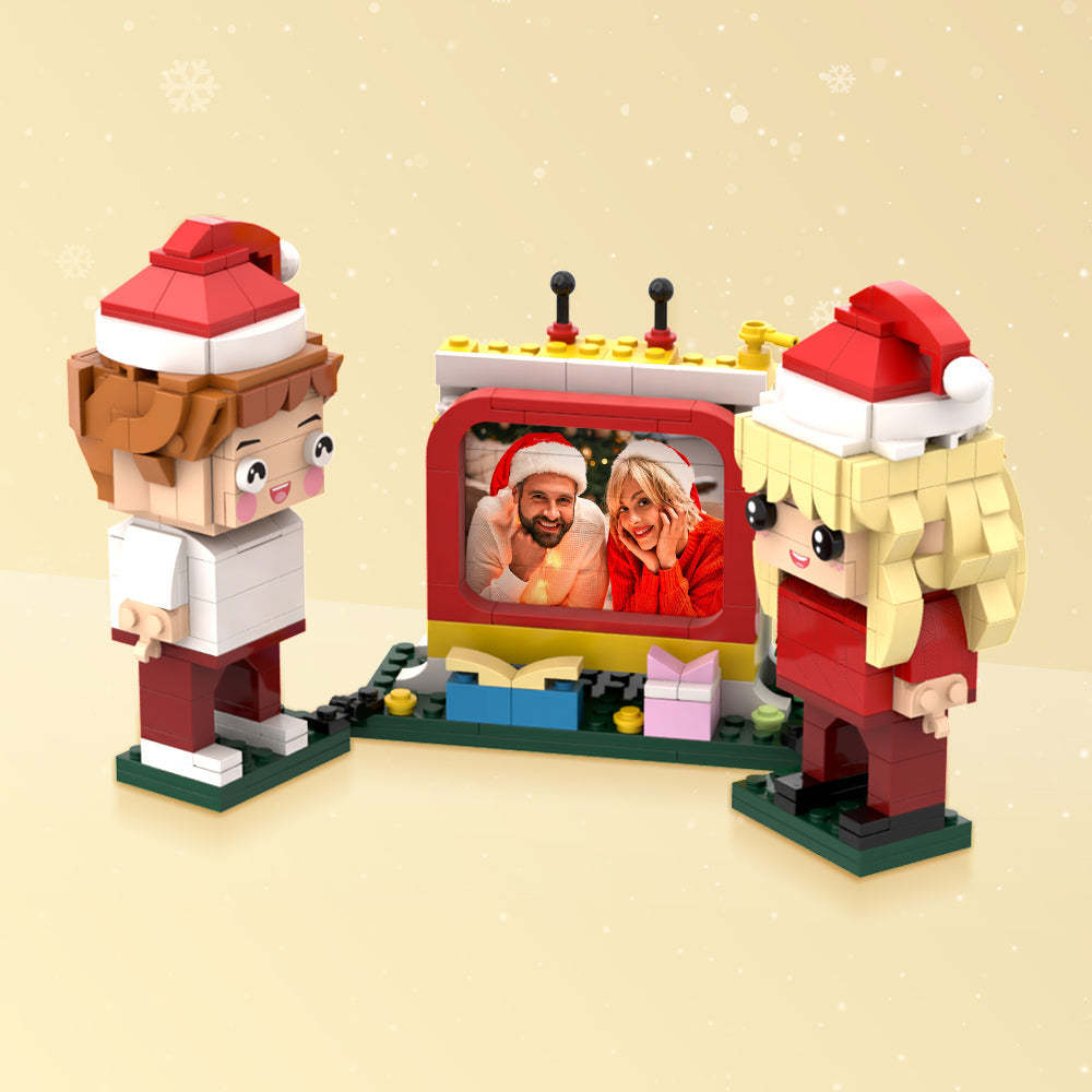 Custom Brick Christmas Gifts Personalized Brick Figures with Television - Get Photo Blanket