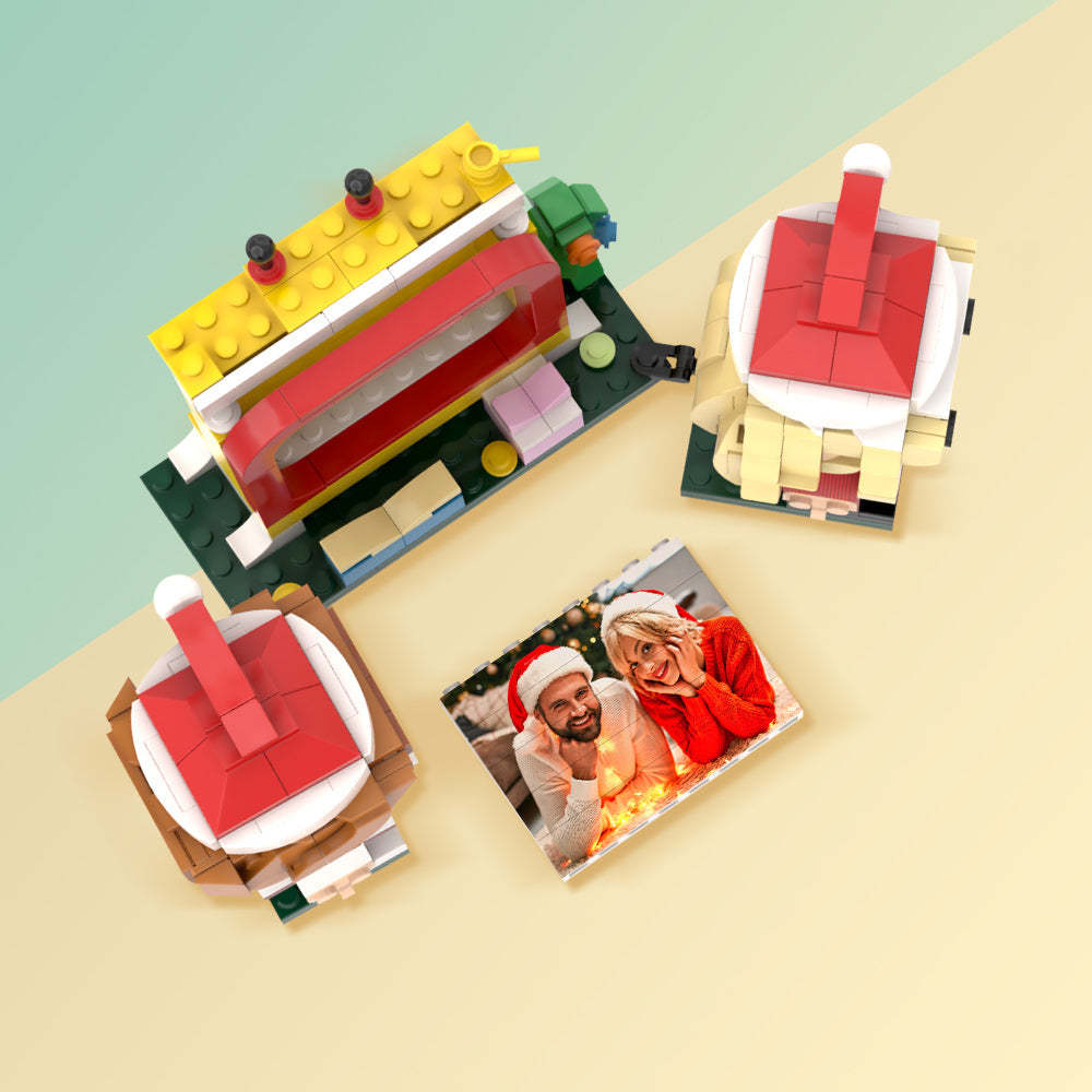 Custom Brick Christmas Gifts Personalized Brick Figures with Television - Get Photo Blanket