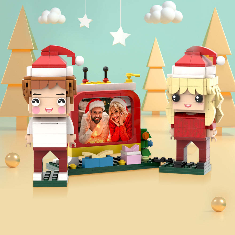 Custom Brick Christmas Gifts Personalized Brick Figures with Television - Get Photo Blanket