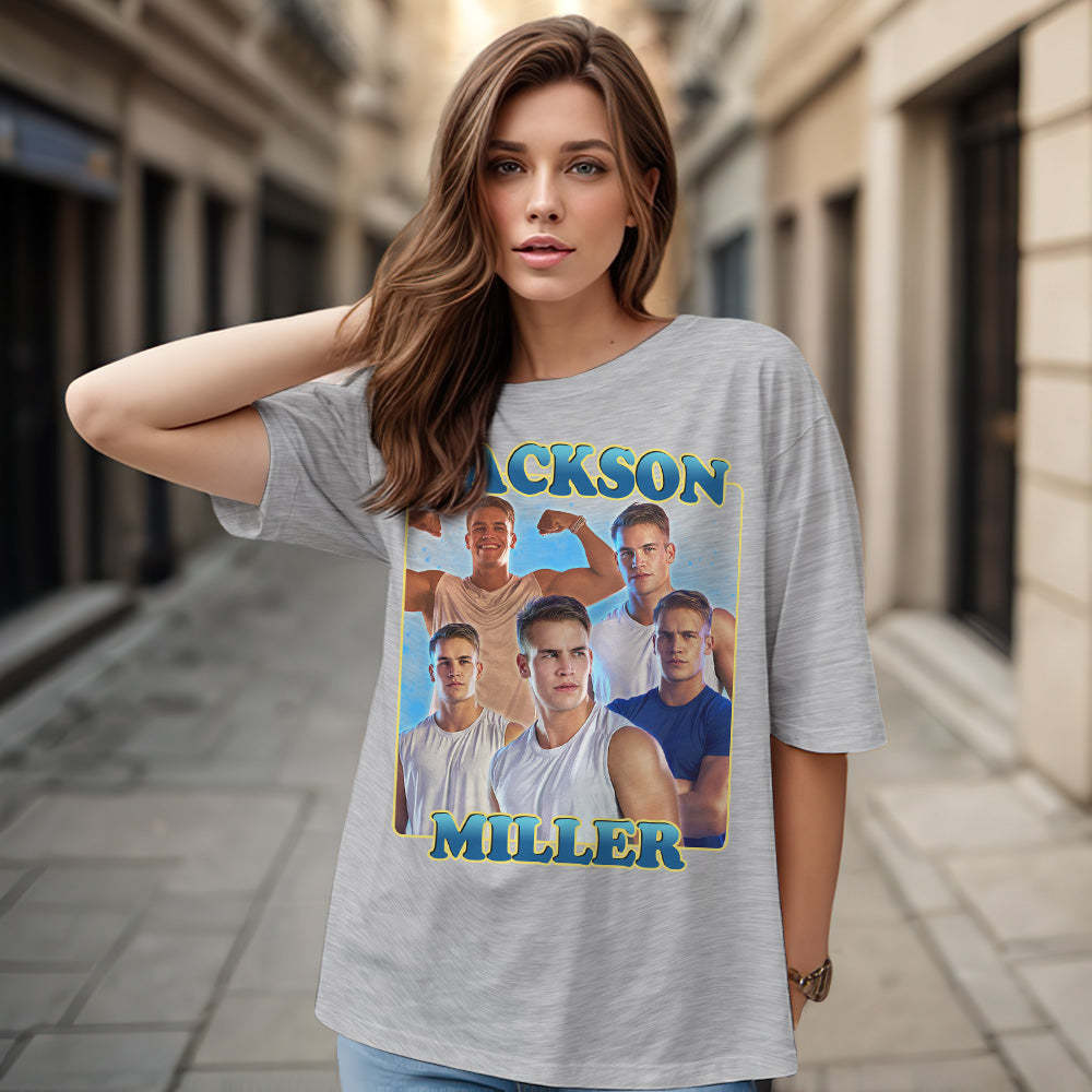 Custom 90s Bootleg Vintage Rap T Shirt Personalized Name And Photo T-shirt - Get Photo Blanket