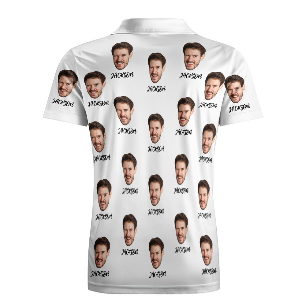 Custom Name Polo Shirt Personalized Hearts Short Sleeve Golf Shirt with Picture Logo Custom Polos for Men - Get Photo Blanket