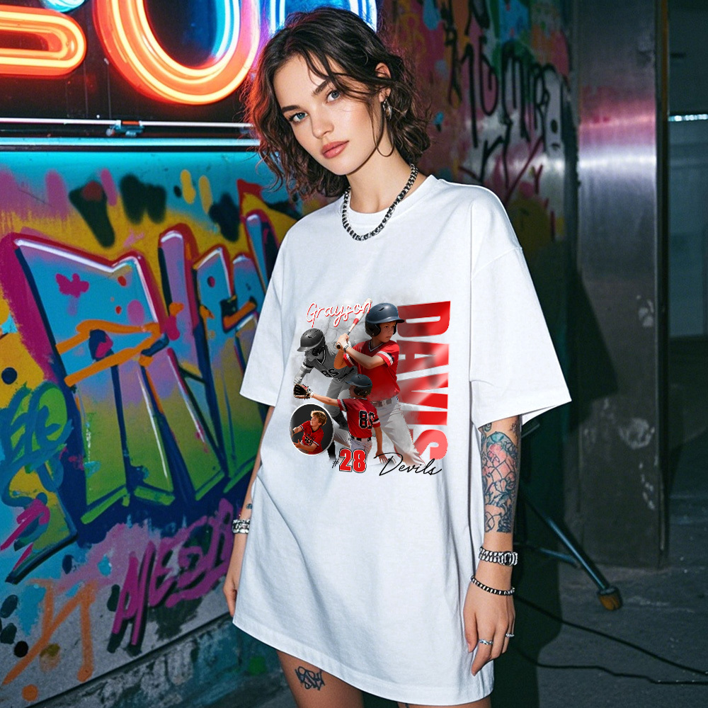 Custom Baseball Player Shirt, Mom Baseball Shirt, Softball Player Retro Shirt, Custom Team Name School Tee