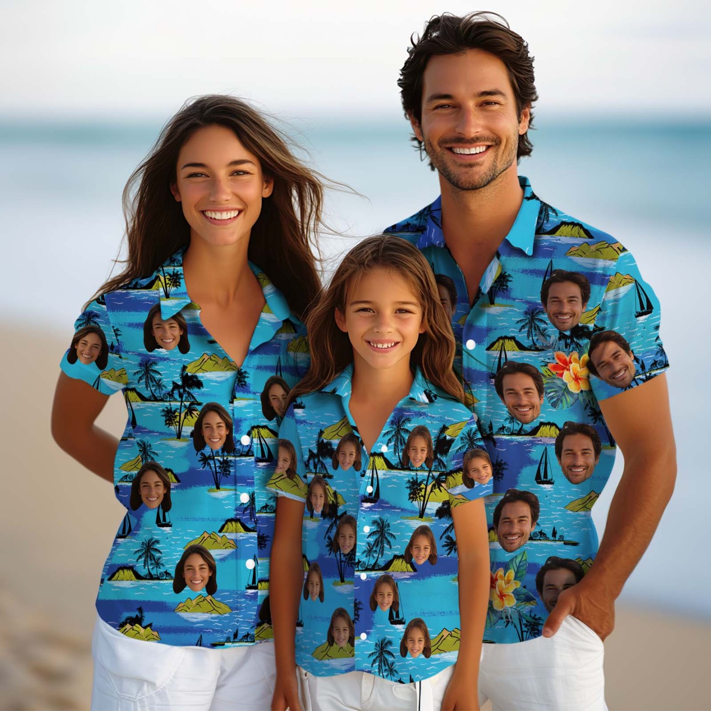 Island Blues - Custom Kids Unisex Hawaiian Shirt - Get Photo Blanket