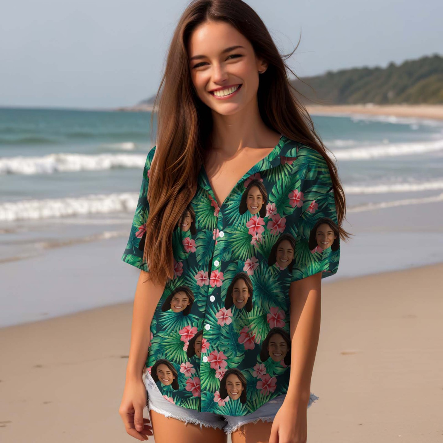 Leafy Bloom - Custom Women Hawaiian Shirt - Get Photo Blanket