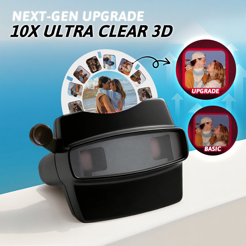 Custom Upgrade 3D Viewfinder and Reel – Personalized Gift with your own photos Text and Photo Viewer Multiple Films Available Valentine's Day Gifts - Get Photo Blanket