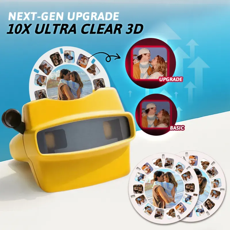 Custom Upgrade 3D Viewfinder and Reel – Personalized Gift with your own photos Text and Photo Viewer Multiple Films Available Valentine's Day Gifts