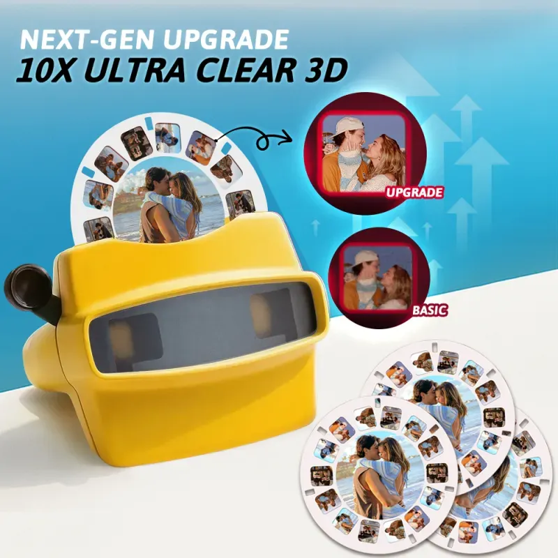 Custom Upgrade 3D Viewfinder and Reel – Personalized Gift with your own photos Text and Photo Viewer Multiple Films Available Valentine's Day Gifts