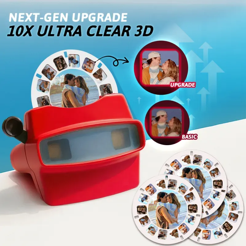 Custom Upgrade 3D Viewfinder and Reel – Personalized Gift with your own photos Text and Photo Viewer Multiple Films Available Valentine's Day Gifts