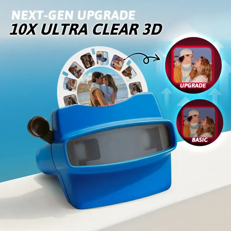 Custom Upgrade 3D Viewfinder and Reel – Personalized Gift with your own photos Text and Photo Viewer Multiple Films Available Valentine's Day Gifts