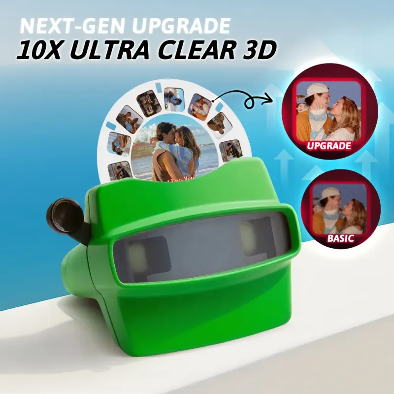 Custom Upgrade 3D Viewfinder and Reel – Personalized Gift with your own photos Text and Photo Viewer Multiple Films Available Valentine's Day Gifts