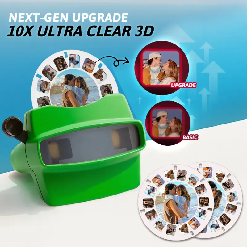 Custom Upgrade 3D Viewfinder and Reel – Personalized Gift with your own photos Text and Photo Viewer Multiple Films Available Valentine's Day Gifts