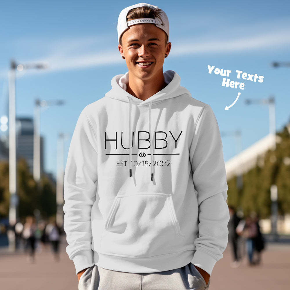 Custom Wifey Hubby Funny Couple Matching Hoodies Personalized Hoodie Valentine's Day Gift - Get Photo Blanket