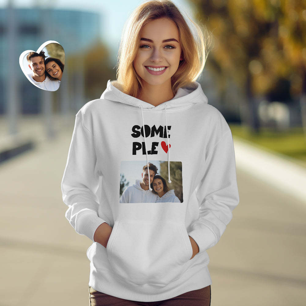 Custom Photo Couple Matching Hoodies Awesome Couple Personalized Hoodie Valentine's Day Gift - Get Photo Blanket