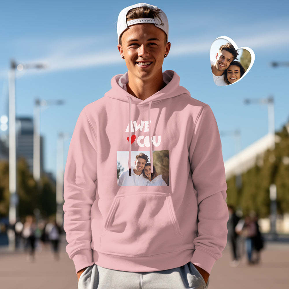 Custom Photo Couple Matching Hoodies Awesome Couple Personalized Hoodie Valentine's Day Gift - Get Photo Blanket