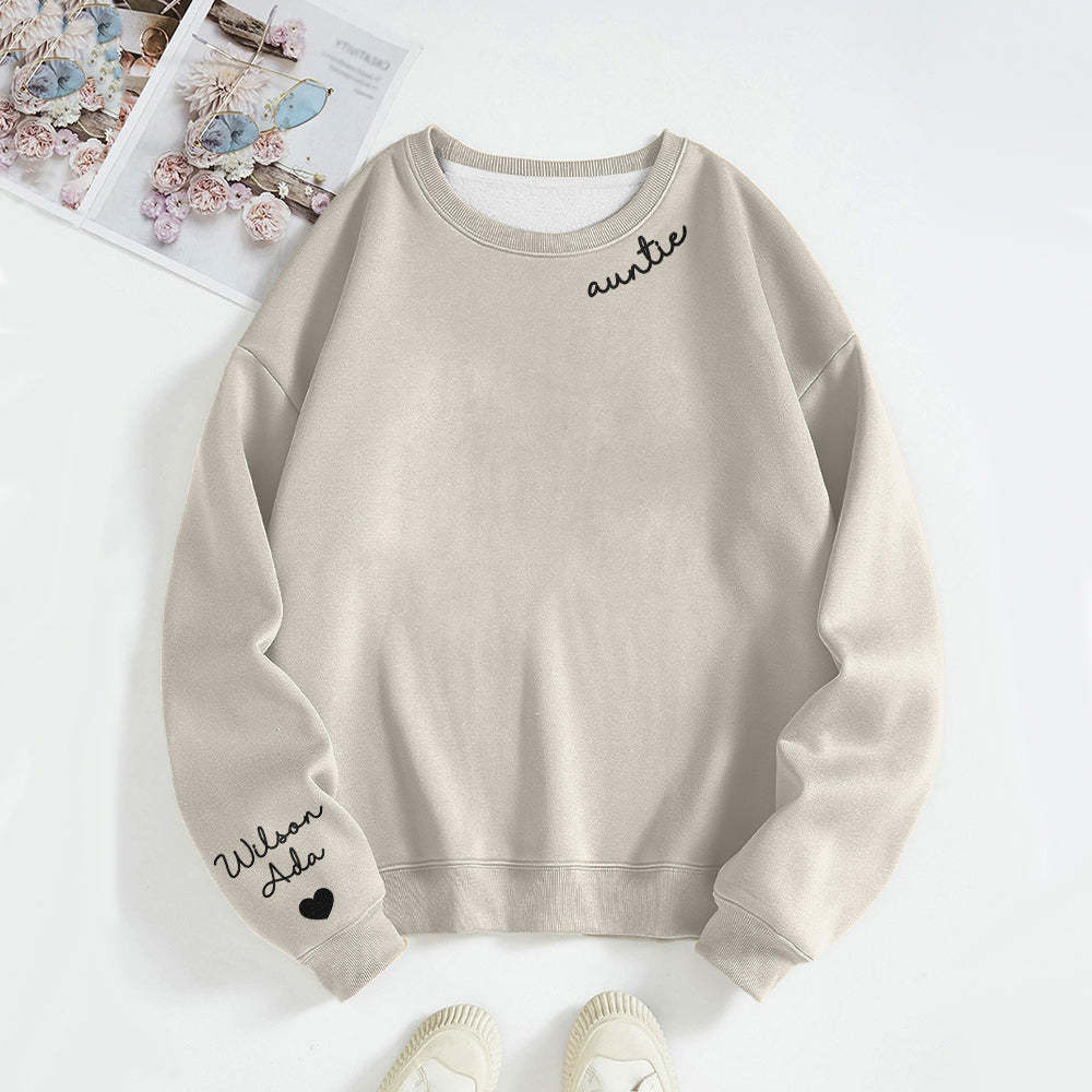 Valentine's Day Sale Custom Text Sweatshirt Personalized Names Round Neck Hoodie Gifts