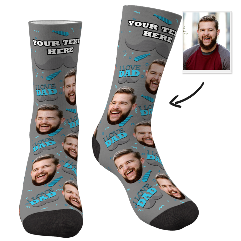 Custom I Love Dad Socks With Your Text