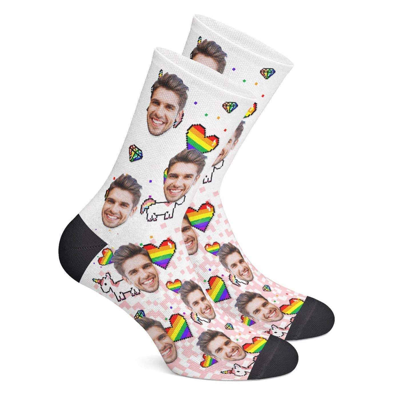 Custom Pride Socks (Pride Pixel) - Getphotoblanket