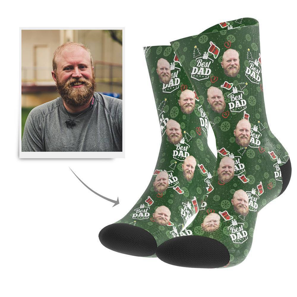 Christmas Gift Custom Face Socks (Dad) - Getphotoblanket