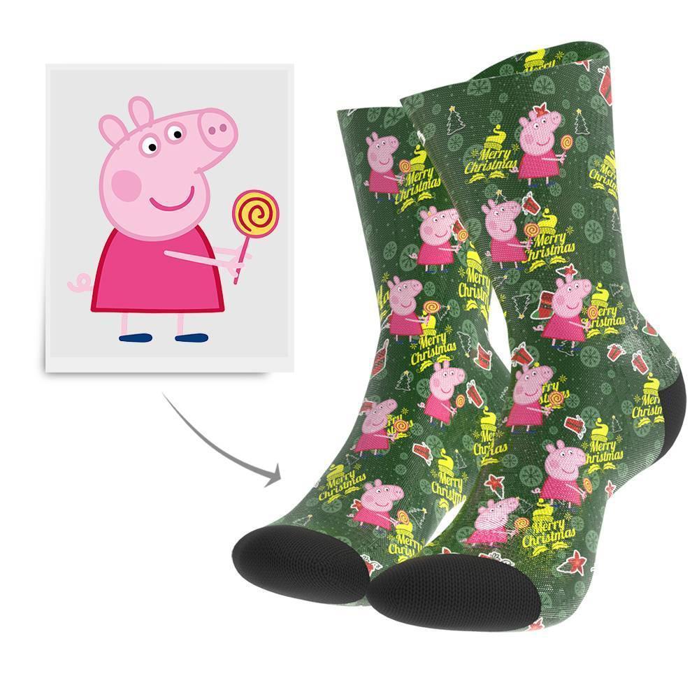 Christmas Gift Custom Face Socks (Cartoon) - Getphotoblanket