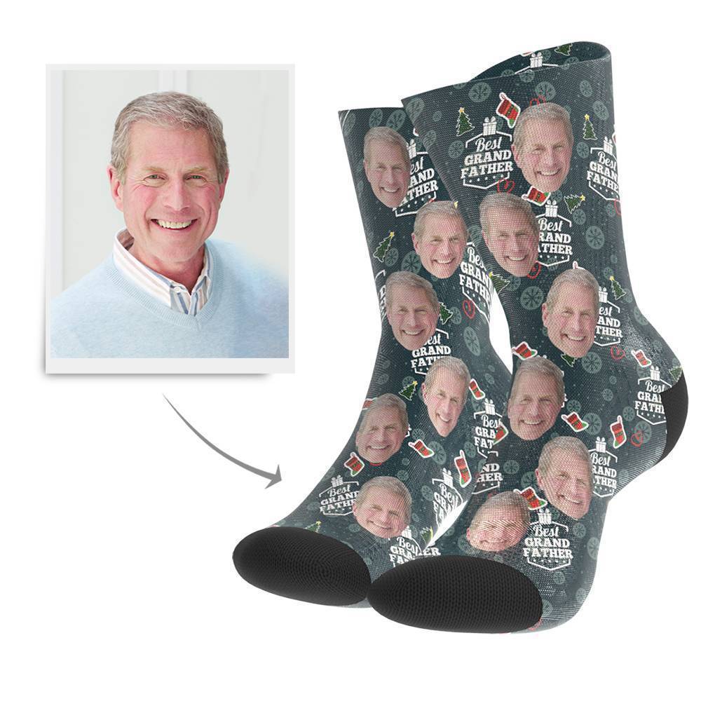 Christmas Gift Custom Face Socks (Grand Father) - Getphotoblanket
