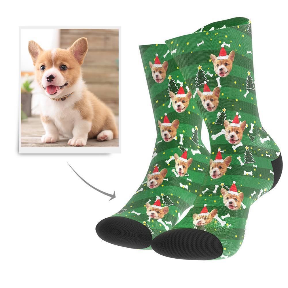 Christmas Gift Custom Face Socks (Dog) - Getphotoblanket