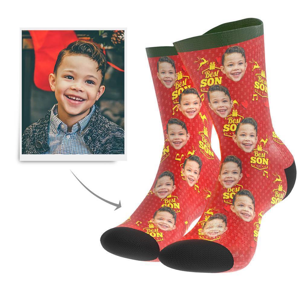 Christmas Gift Custom Face Socks (Son) - Getphotoblanket