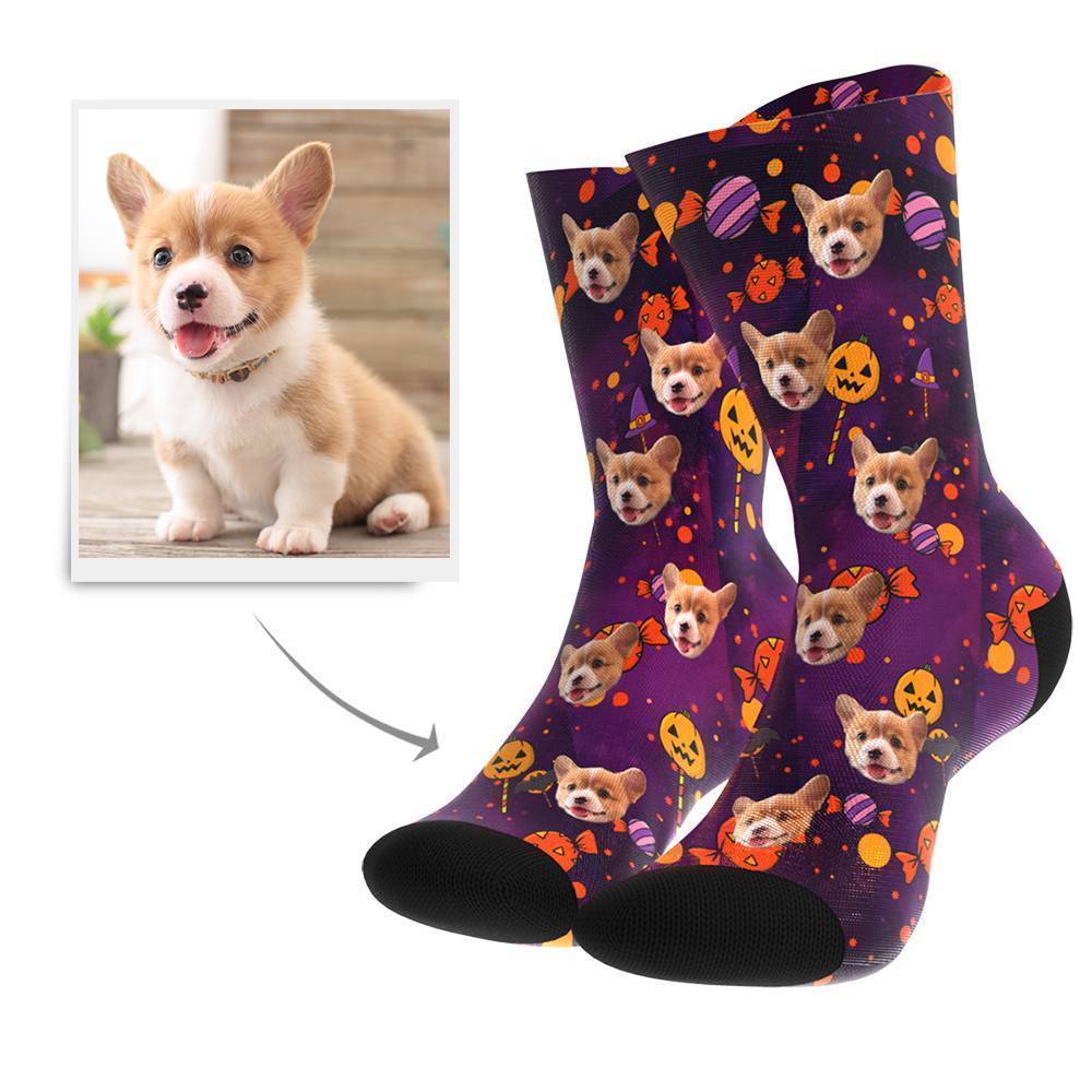 Halloween Candy Custom Face Socks - Getphotoblanket
