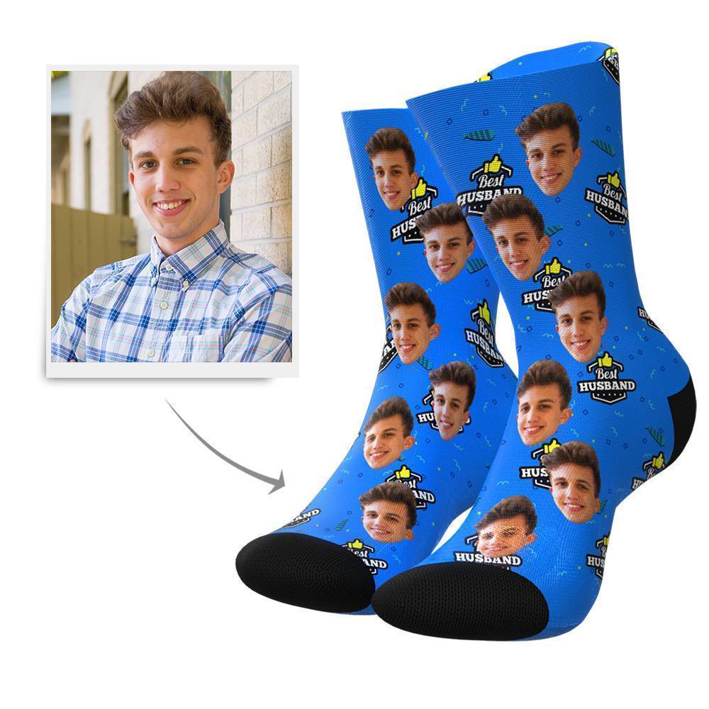 Best Husband Custom Face Socks - Getphotoblanket