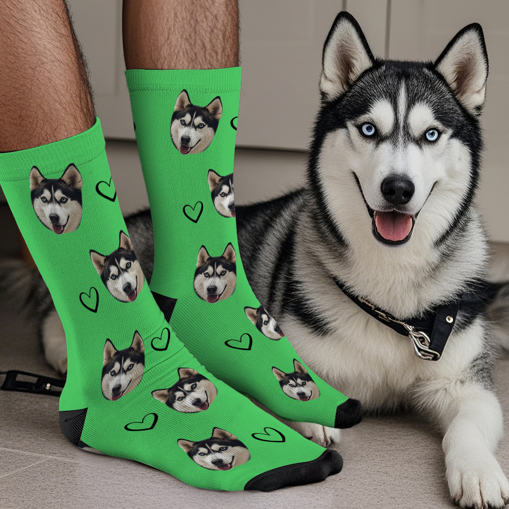 Custom Face Socks Add Pictures Cute Dog Photos Sock Gift for Pet Lover Christmas - Get Photo Blanket