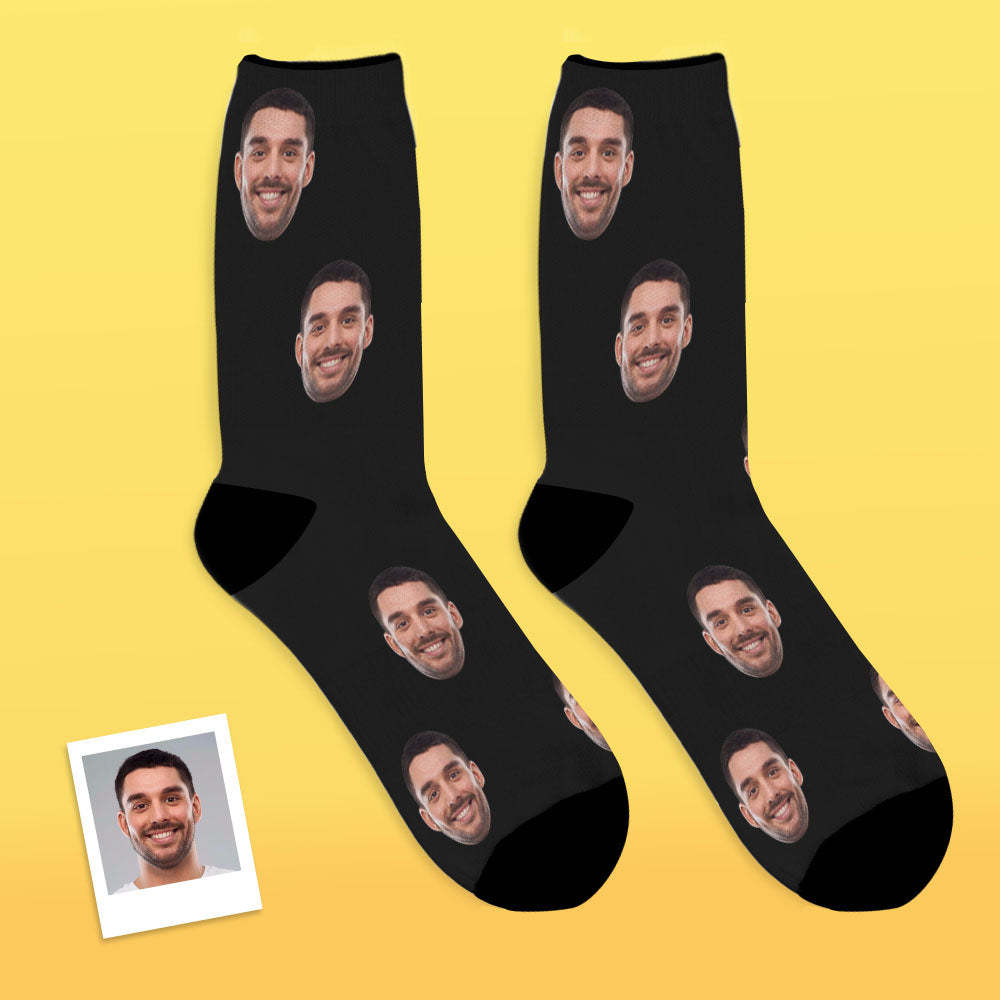 Custom Photo Socks Breathable Face Socks Solid Color Gift For Him