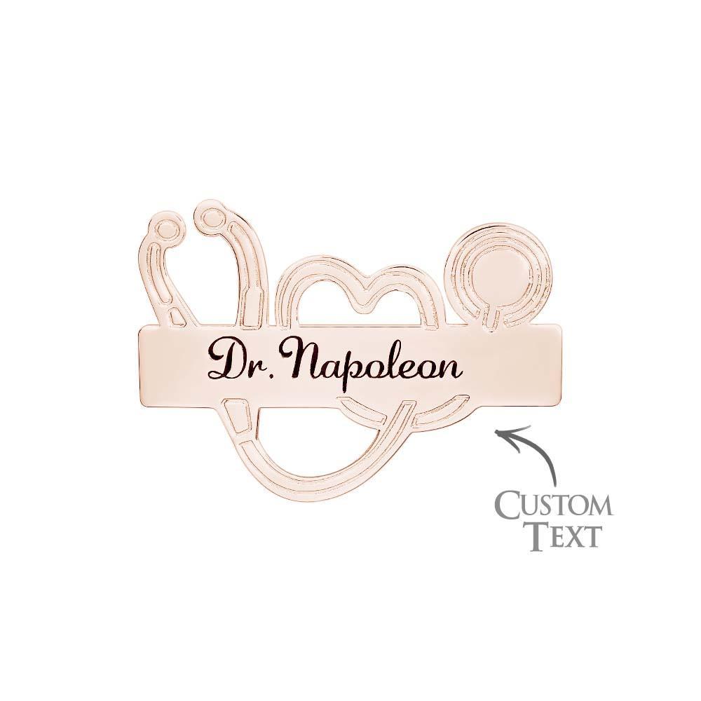 Custom Engraved Stethoscope Shaped Brooch Personalized Gifts for Doctors and Nurses - Get Photo Blanket
