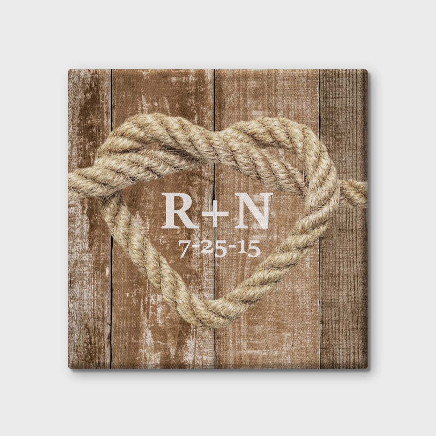 Custom Text Canvas Print Heart Shaped Knot Design With DIY Frame Anniversary Gifts For Lovers - Get Photo Blanket