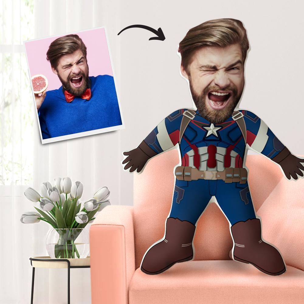 My Face Pillow Custom Pillow Face Body Pillow Personalized Photo Pillow Gift Captain America Throw Pillow MiniMe Pillow