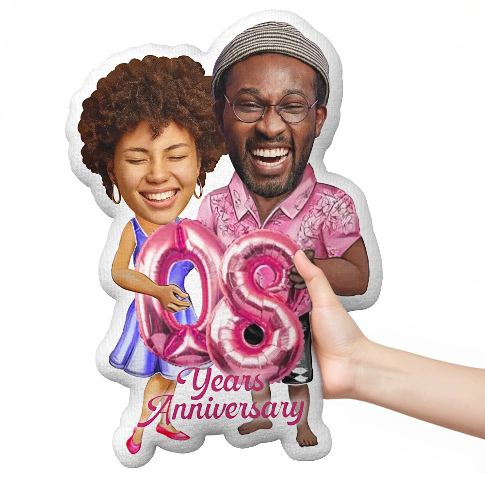 Custom Anniversary Pillow Personalized Face and Years Best Anniversary Gift for Couples & Friends - Get Photo Blanket