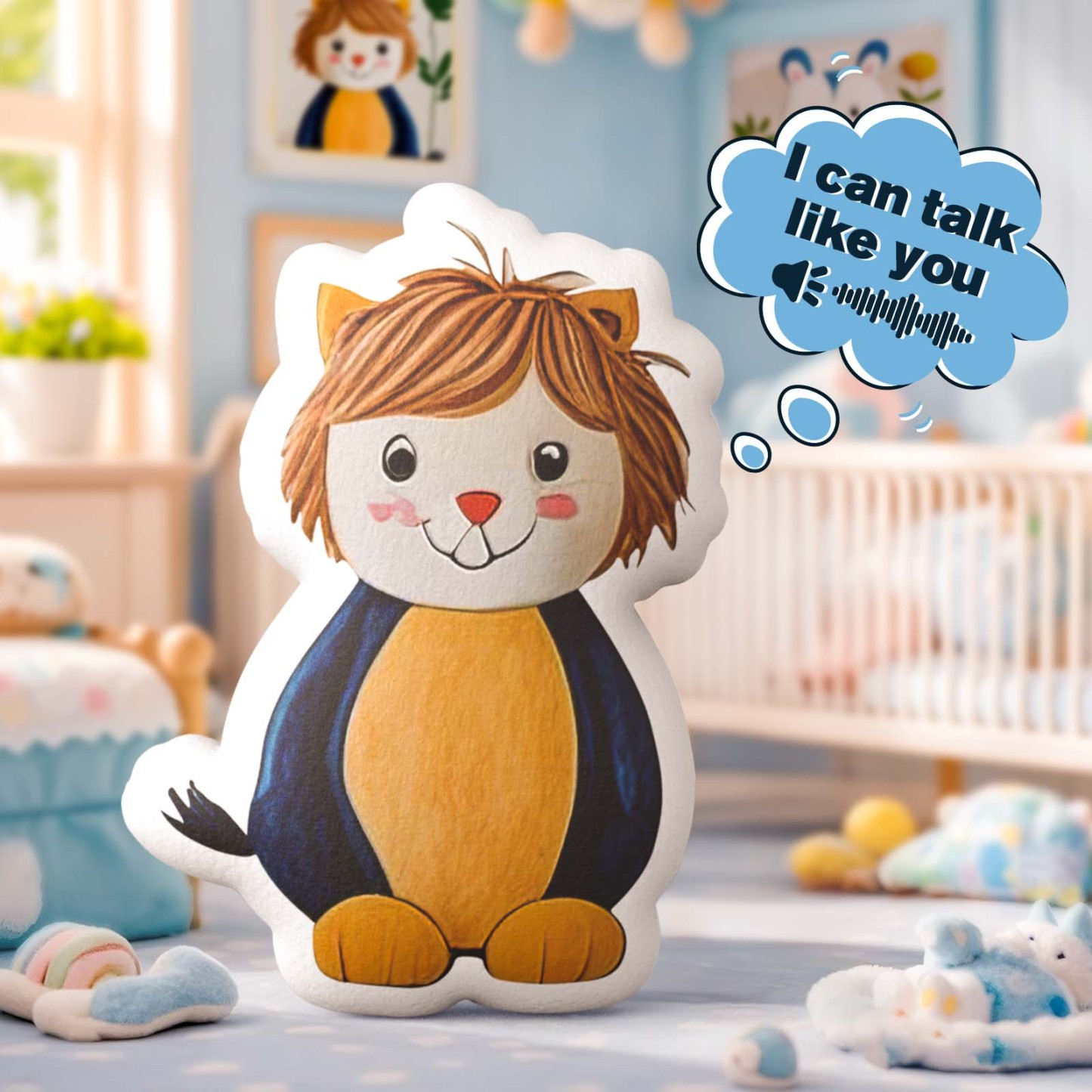 Custom Kids' Drawing Sound Plush - Personalized Hand-Drawn Recording Shaped Doll - Get Photo Blanket