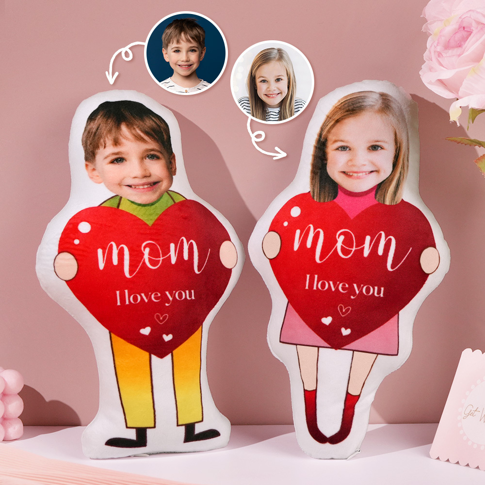 Mom I Love You Pillow Personalized Face Photo Pillow Minime Pillow Fun Gift For Mother's Day