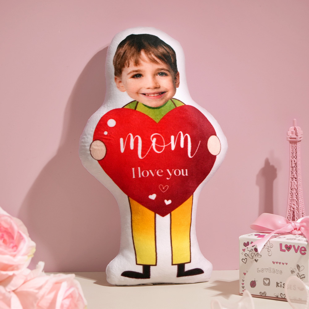 Mom I Love You Pillow Personalized Face Photo Pillow Fun Gift For Mom