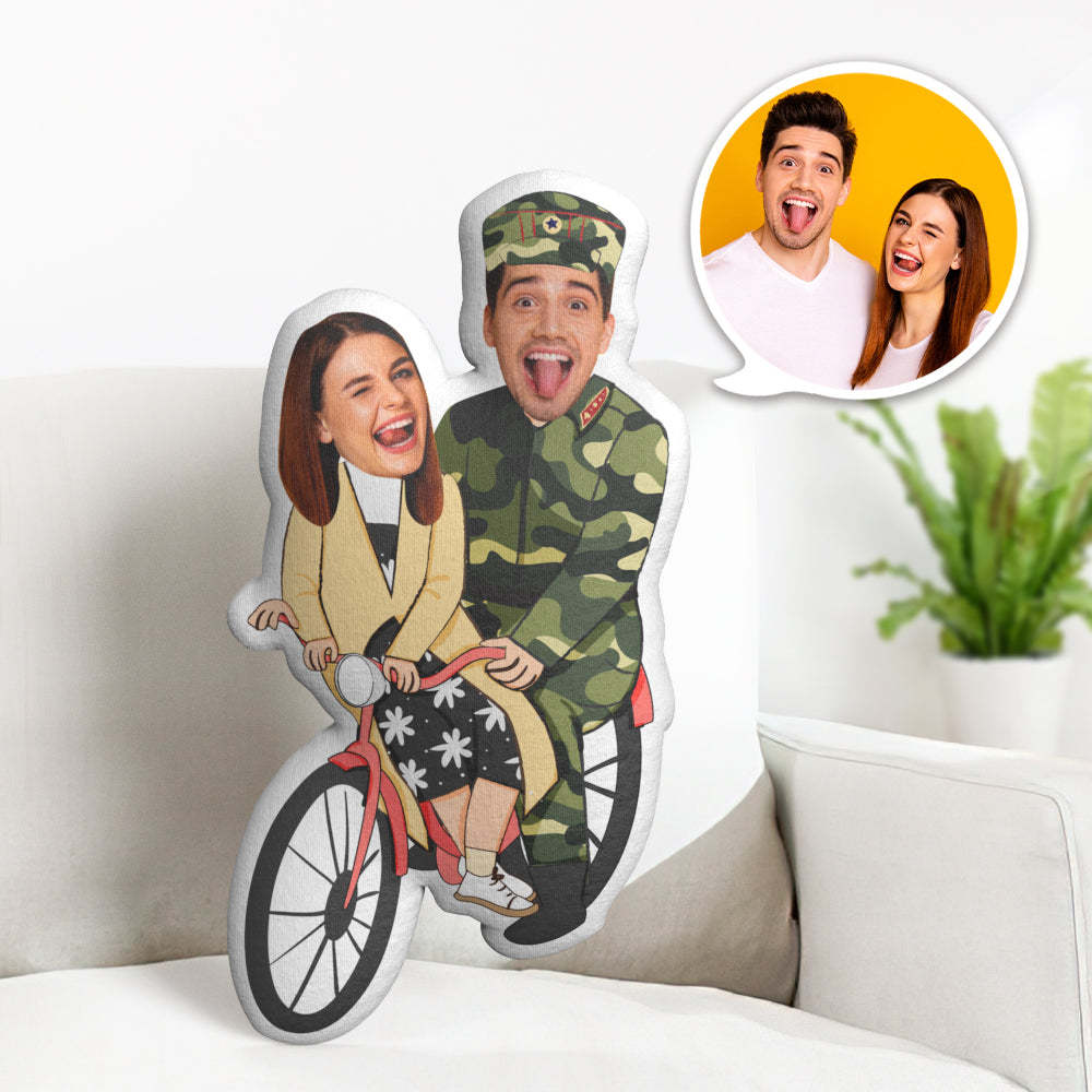 Birthday Gifts Custom Face MiniMe Pillow Personalized Couple Pillow Gifts for Soldier - Get Photo Blanket