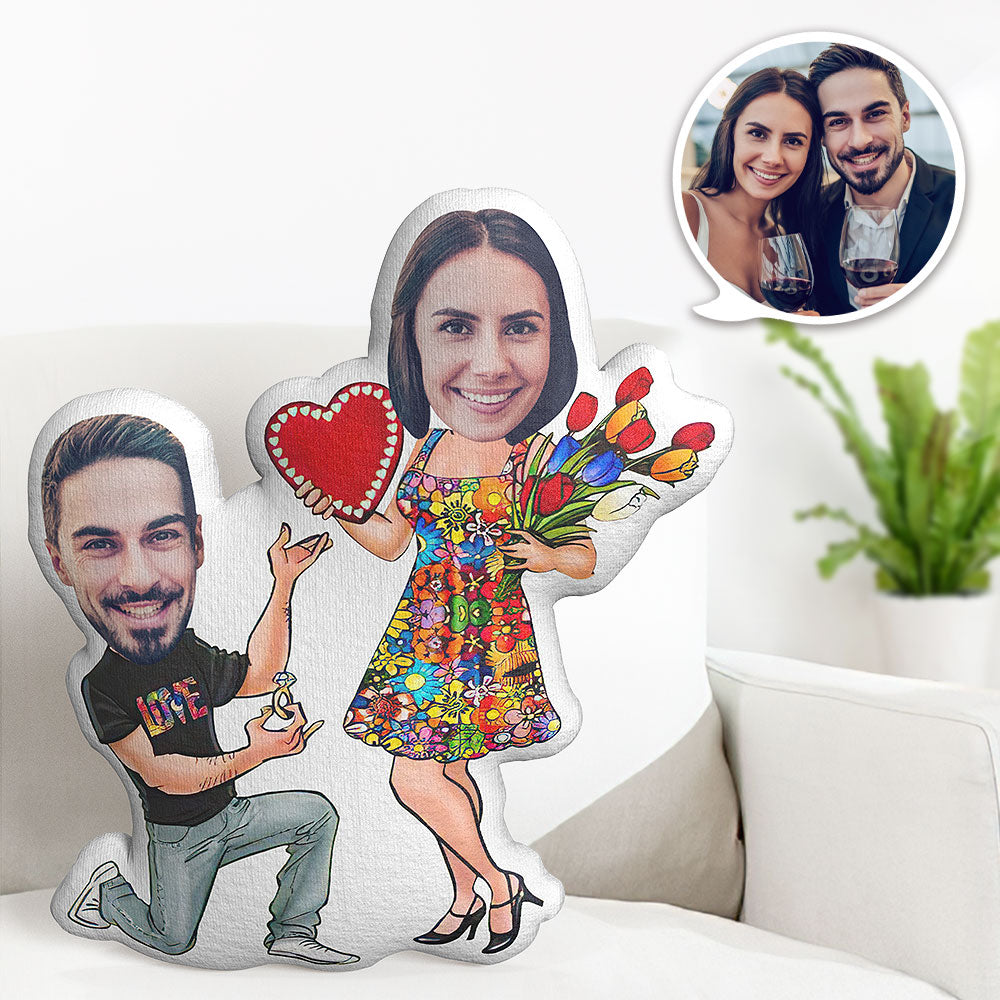 Valentine's Day Gifts Customized Marry Me Pillow Custom Photo Pillow Personalized Face Pillow