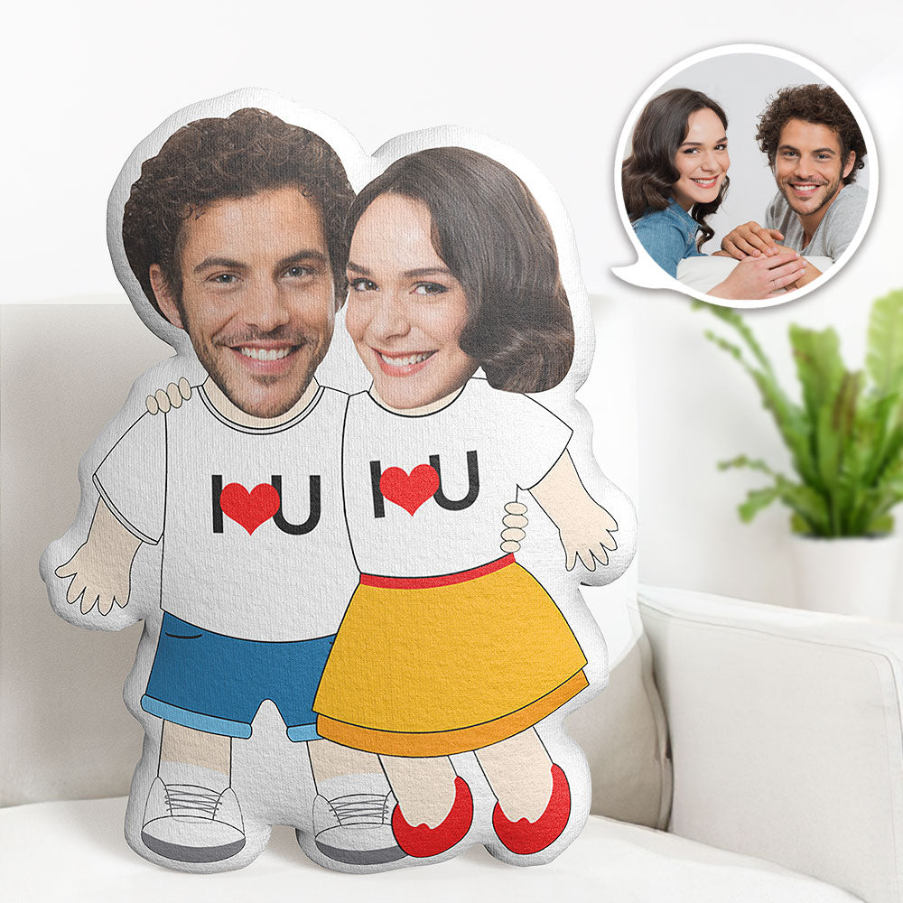 Valentine's Day Gifts Custom Photo Pillow Personalized I LOVE U Pillow Customized Face Pillow