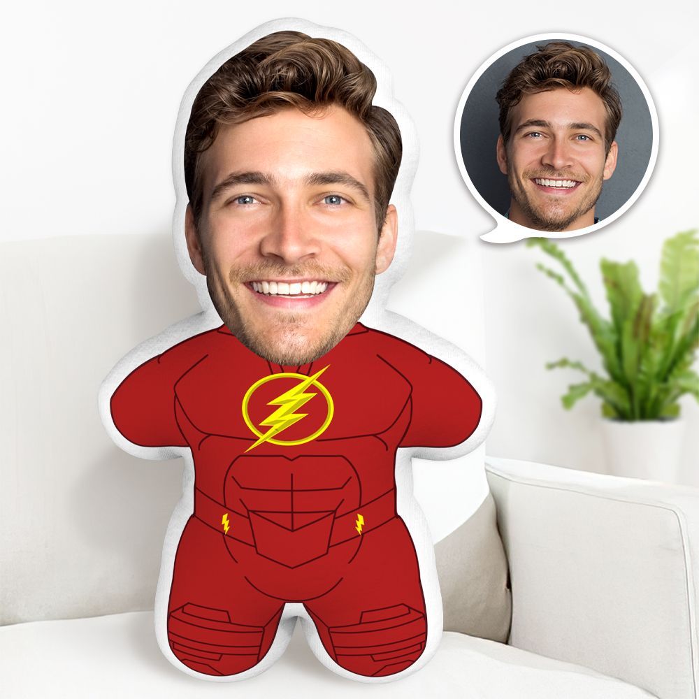 Custom Face Pillow Barry Allen Minime Personalized Photo Minime Pillow Gifts - Get Photo Blanket