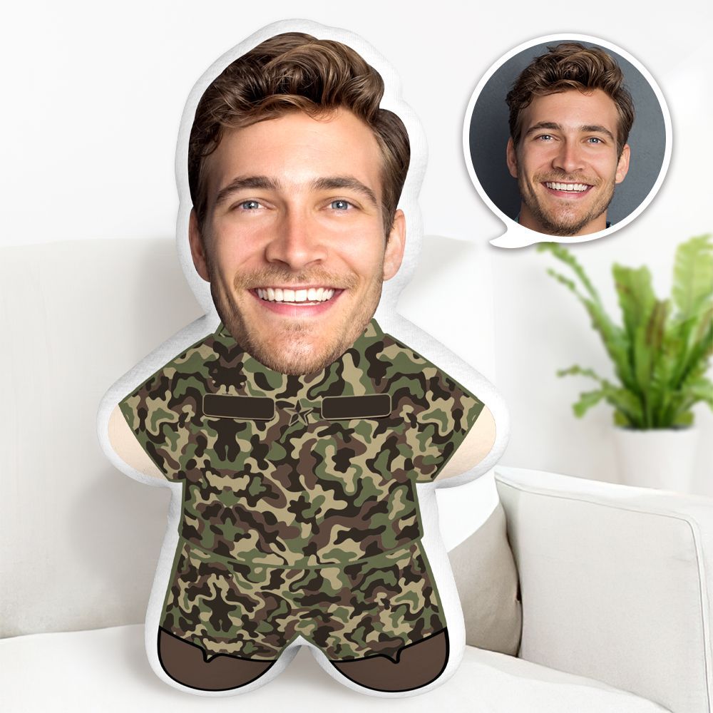 Soldier Minime Throw Pillow Custom Soldier Pillow Personalized Photo Minime Pillow - Get Photo Blanket