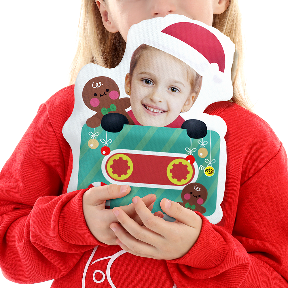 Christmas Minime Gift Custom Christmas Minime Throw Pillow Gingerbread Man Doll - Get Photo Blanket