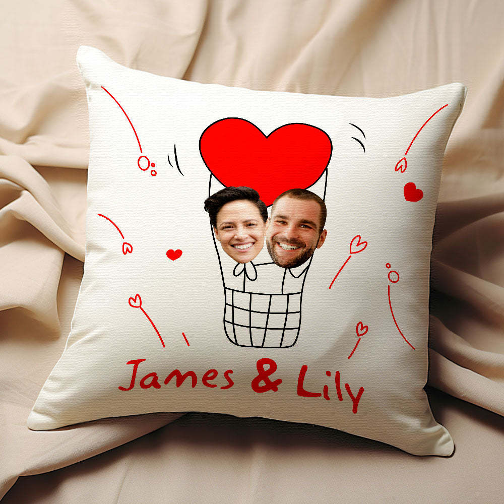 Custom Matchmaker Pillow Love Hot Air Balloon Throw Pillow Gifts For Lover - Get Photo Blanket