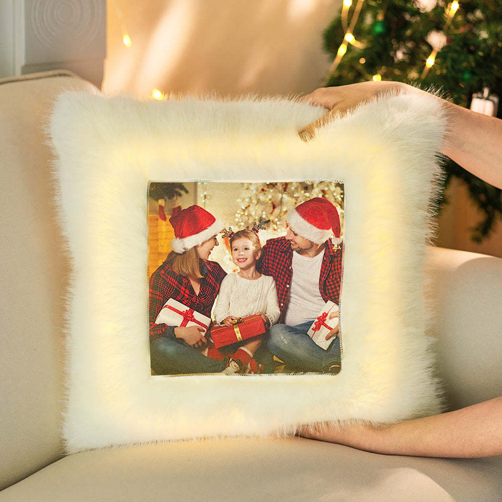 Personalized Photo LED Pillow Special Light Cushion Christmas Day Gift - Get Photo Blanket
