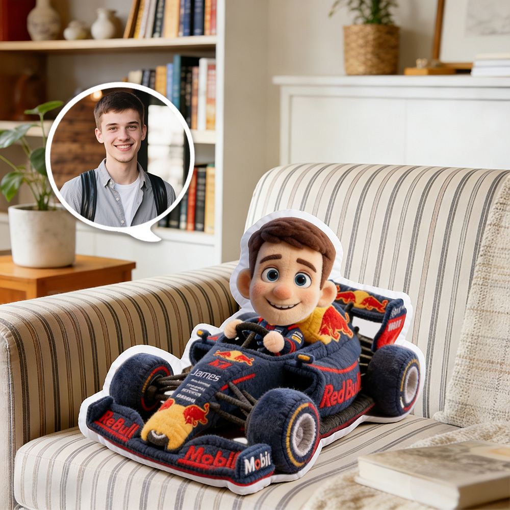 Customized Photo Pixar Style Racing Car Plush Toy Pillow